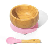 アヴァンシー 竹のボウル+スプーンセット ピンク avanchy 吸盤・スプーン付き ベビー食器セット ティーレックス【送料無料 沖縄・一部地域を除く】