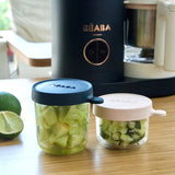 〈400円クーポン配布中〉BEABA ベアバ ガラス保存容器2個セット 150&250ml ピンク&ネイビー【送料無料 沖縄・一部地域を除く】
