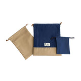 巾着袋3点セット ナイロンワッシャー ネイビー フジキ 日本製 【体操服 体操着 シューズケース 上履き入れ コップ入れ 小物入れ 巾着 通園 通学 靴入れ シューズバッグ 幼稚園 小学生】