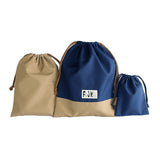 巾着袋3点セット ナイロンワッシャー ネイビー フジキ 日本製 【体操服 体操着 シューズケース 上履き入れ コップ入れ 小物入れ 巾着 通園 通学 靴入れ シューズバッグ 幼稚園 小学生】