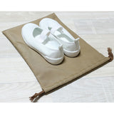 巾着袋3点セット ナイロンワッシャー ブラウンベージュ フジキ 日本製 【体操服 体操着 シューズケース 上履き入れ コップ入れ 小物入れ 巾着 通園 通学 靴入れ シューズバッグ 幼稚園 小学生】