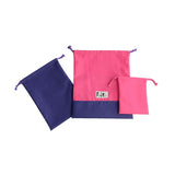 巾着袋3点セット ナイロンワッシャー ピンク フジキ 日本製 【体操服 体操着 シューズケース 上履き入れ コップ入れ 小物入れ 巾着 通園 通学 靴入れ シューズバッグ 幼稚園 小学生】