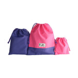 巾着袋3点セット ナイロンワッシャー ピンク フジキ 日本製 【体操服 体操着 シューズケース 上履き入れ コップ入れ 小物入れ 巾着 通園 通学 靴入れ シューズバッグ 幼稚園 小学生】