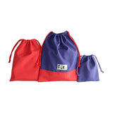 巾着袋3点セット ナイロンワッシャー パープル フジキ 日本製 【体操服 体操着 シューズケース 上履き入れ コップ入れ 小物入れ 巾着 通園 通学 靴入れ シューズバッグ 幼稚園 小学生】