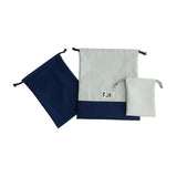 巾着袋3点セット ナイロンワッシャー ライトグレー フジキ 日本製 【体操服 体操着 シューズケース 上履き入れ コップ入れ 小物入れ 巾着 通園 通学 靴入れ シューズバッグ 幼稚園 小学生】