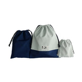 巾着袋3点セット ナイロンワッシャー ライトグレー フジキ 日本製 【体操服 体操着 シューズケース 上履き入れ コップ入れ 小物入れ 巾着 通園 通学 靴入れ シューズバッグ 幼稚園 小学生】