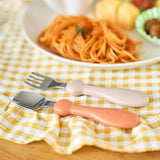 じぶんでぱくぱく フォーク&スプーン プチ カバー付 テラコッタ ケイジェイシー EDISONmama【ゆうパケット送料無料】