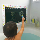 おふろ用キットパス3色&おえかきシート 黒板+ABC 日本理化学工業 【絵の具 クレヨン アート お風呂 窓ガラス 鏡 描いて消せる】【送料無料 沖縄・一部地域を除く】