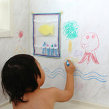 おふろ用キットパス6色&おかたづけネットセット イエロー 日本理化学工業 【絵の具 クレヨン アート お風呂 窓ガラス 鏡 描いて消せる】【送料無料 沖縄・一部地域を除く】