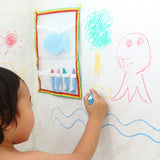 おふろ用キットパス6色&おかたづけネットセット ブルー 日本理化学工業 【絵の具 クレヨン アート お風呂 窓ガラス 鏡 描いて消せる】【送料無料 沖縄・一部地域を除く】