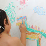 おふろ用キットパス6色&おかたづけネットセット ブルー 日本理化学工業 【絵の具 クレヨン アート お風呂 窓ガラス 鏡 描いて消せる】【送料無料 沖縄・一部地域を除く】