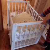 サワベビー 日本製添い寝ミニベッド L型プチベリー ナチュラル 澤田工業【代金引換不可商品】【ラッピング不可商品】【送料無料 沖縄・一部地域を除く】