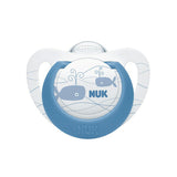 ヌーク おしゃぶりジーニアス(消毒ケース付)/0-6カ月 クジラ NUK