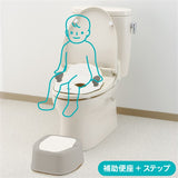 リッチェル ポッティス イス型おまるKN ホワイト(洋式 抗菌加工 オマル ステップ・補助便座としても使える)【送料無料 沖縄・一部地域を除く】