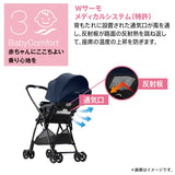 アップリカ カルーンエアー メッシュ コンフェッティ ネイビー(NV) 両対面ベビーカー ハイシート51cm 最軽量3.9kg【3年保証対象品】【送料無料 沖縄・一部地域を除く】【ラッピング不可商品】