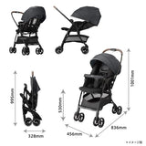 【シートマットプレゼント】ラクーナクッション AE グレー(GR) アップリカ ベビーカー 軽量 オート4輪 両対面 A型 振動吸収設計【P/N】【3年保証対象品】【送料無料 沖縄・一部地域を除く】【ラッピング不可商品】