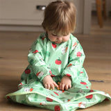 ビベッタ ワイプイージー カバーオール 長袖ビブ グリーン バニーアンドベジタブル Bibetta コントリビュート 防水 離乳食 エプロン お食事 長袖 ビブ スリーブ付き【メール便送料無料】