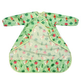 ビベッタ ワイプイージー カバーオール 長袖ビブ グリーン バニーアンドベジタブル Bibetta コントリビュート 防水 離乳食 エプロン お食事 長袖 ビブ スリーブ付き【メール便送料無料】