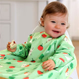 ビベッタ ワイプイージー カバーオール 長袖ビブ グリーン バニーアンドベジタブル Bibetta コントリビュート 防水 離乳食 エプロン お食事 長袖 ビブ スリーブ付き【メール便送料無料】