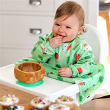 ビベッタ ワイプイージー カバーオール 長袖ビブ グリーン バニーアンドベジタブル Bibetta コントリビュート 防水 離乳食 エプロン お食事 長袖 ビブ スリーブ付き【メール便送料無料】