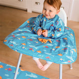 ビベッタ ワイプイージー カバーオール 長袖ビブ ターコイズ シークリーチャー Bibetta コントリビュート 防水 離乳食 エプロン お食事 長袖 ビブ スリーブ付き【メール便送料無料】