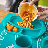 マーカス＆マーカス ディバイドプレート グリーン MARCUS＆MARCUS 【キッズプレート シリコンプレート お食事プレート 離乳食】【送料無料 沖縄・一部地域を除く】
