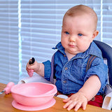 マーカス＆マーカス トドラーミールタイムセット ぶた（MMTMS-PG） MARCUS＆MARCUS パームグラスプスプーン＆フォーク・吸着式ボウル皿（2点セット）【送料無料 沖縄・一部地域を除く】